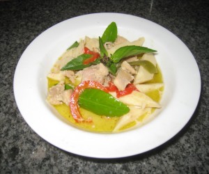 Green curry with pork