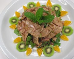 Northern style pork sausages salad 