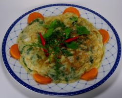 Carrot leaves omelet 