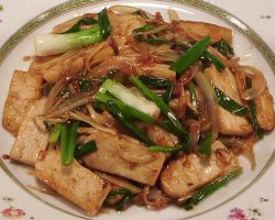Tofu with fresh young ginger 