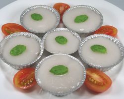 Steamed coconut cream with corn