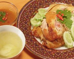 Steamed chicken and buttery rice